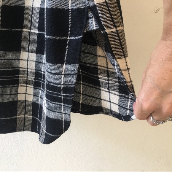 R13 Italy $1200 Wool Denim Dress Plaid Button Down - Picture 7 of 8